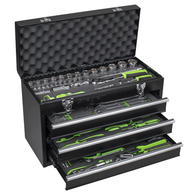 Siegen S01266 3 Drawer Portable Tool Chest with 98pc Tool Kit - S01266 - Sealey Tools UK - Trade Counter Direct