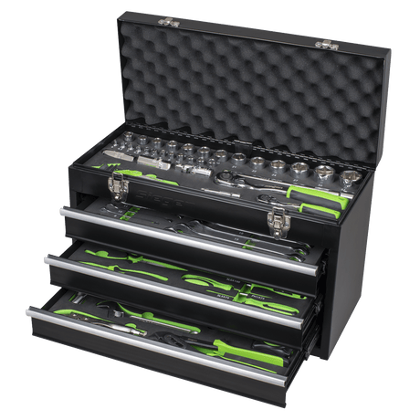 Siegen S01266 3 Drawer Portable Tool Chest with 98pc Tool Kit - S01266 - Sealey Tools UK - Trade Counter Direct