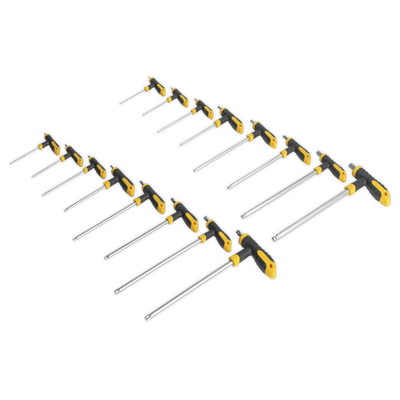 Siegen S0916 16pc T - Handle TRX - Star* & Hex Key Set - S0916 - Sealey Tools UK - Trade Counter Direct