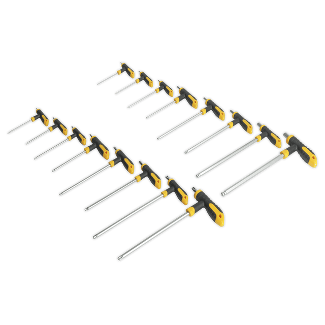 Siegen S0916 16pc T - Handle TRX - Star* & Hex Key Set - S0916 - Sealey Tools UK - Trade Counter Direct