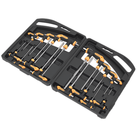 Siegen S0916 16pc T - Handle TRX - Star* & Hex Key Set - S0916 - Sealey Tools UK - Trade Counter Direct