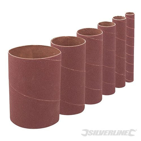 Silverline 114mm Bobbin Sleeves Set 6pce 114mm 80 Grit - 275488 - 275488 - Silverline - Trade Counter Direct