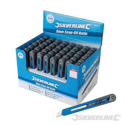 Silverline 9mm Snap - Off Knife Display Box 48pce 48pce - 868579 - 868579 - Silverline - Trade Counter Direct
