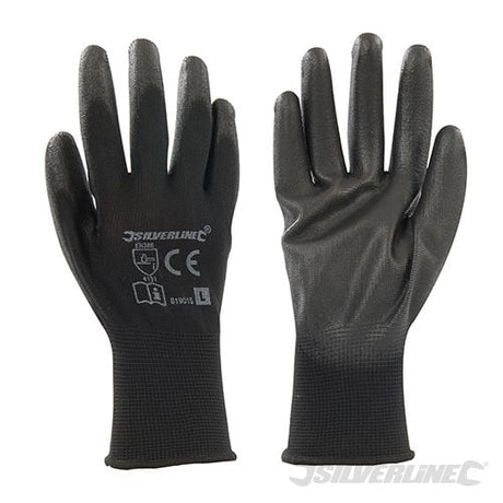 Silverline Black Palm Gloves L 9 - 819015 - 819015 - Silverline - Trade Counter Direct