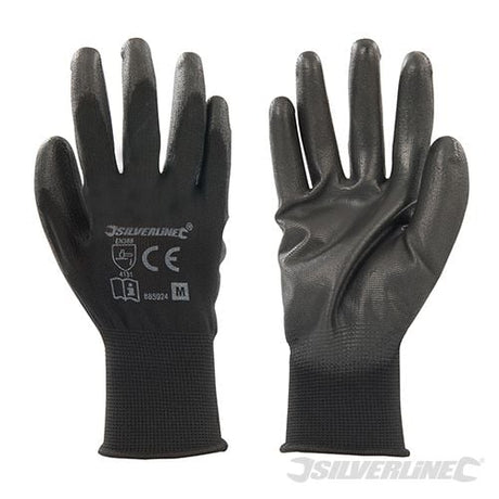 Silverline Black Palm Gloves M 8 - 885924 - 885924 - Silverline - Trade Counter Direct