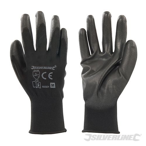 Silverline Black Palm Gloves M 8 - 885924 - 885924 - Silverline - Trade Counter Direct