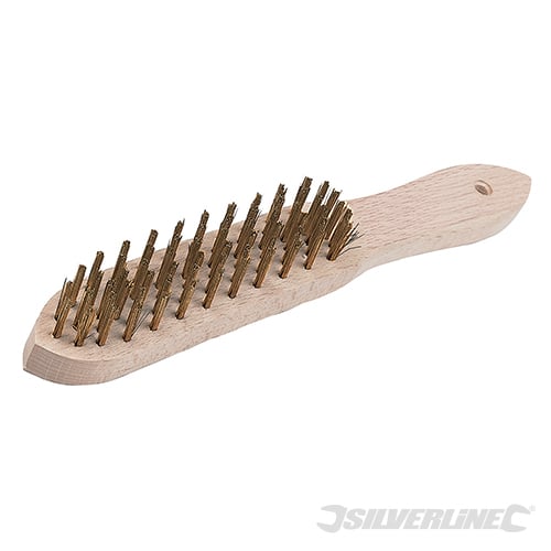 Silverline Brassed Wire Brush 4 Row - PB05 - PB05 - Silverline - Trade Counter Direct