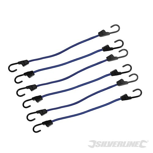 Silverline Bungee Cords 6pk 400mm - 140821 - 140821 - Silverline - Trade Counter Direct