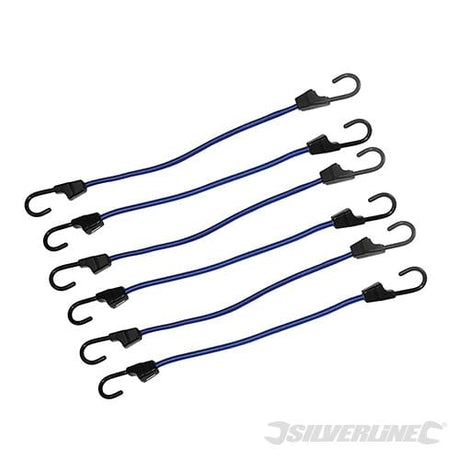 Silverline Bungee Cords 6pk 400mm - 140821 - 140821 - Silverline - Trade Counter Direct