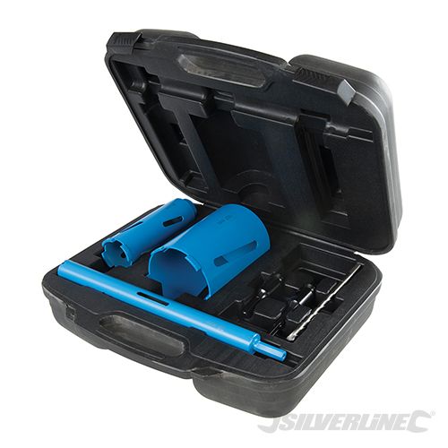 Silverline Diamond Core Drill Kit 3 - Core 7pce 28, 52 and 107mm - 868543 - 868543 - Silverline - Trade Counter Direct