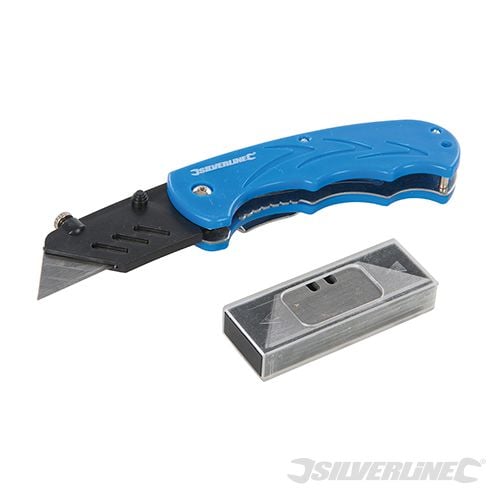 Silverline Folding Utility Knife 160mm - 373728 - 373728 - Silverline - Trade Counter Direct