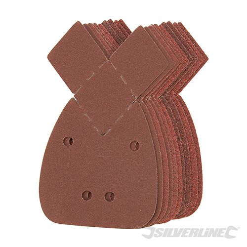 Silverline Hook and Loop Detail Sander Sheets and 2 Tips 140mm 10pk 2 x 40, 2 x 60, 2 x 80, 2 x 120, 2 x 240G - 597635 - 597635 - Silverline - Trade Counter Direct