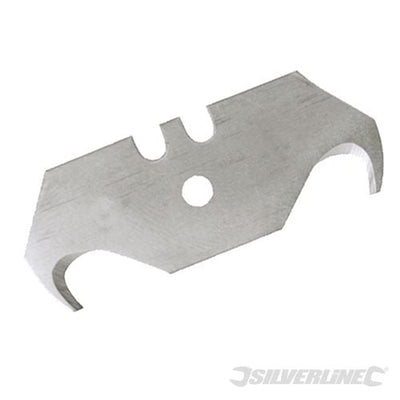 Silverline Hooked Utility Blades 10pk 0.6mm - 282409 - 282409 - Silverline - Trade Counter Direct