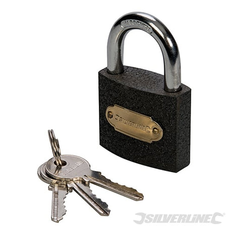 Silverline Iron Padlock 50mm - MSS04I - MSS04I - Silverline - Trade Counter Direct