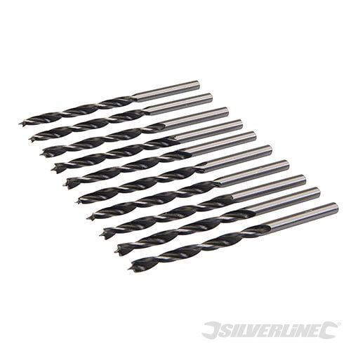 Silverline Lip and Spur Drill Bits 4mm 10pk - 257690 - 257690 - Silverline - Trade Counter Direct