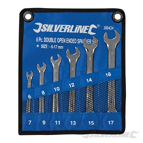 Silverline Open - Ended Spanner Set 6pce 6 - 17mm - 380424 - 380424 - Silverline - Trade Counter Direct