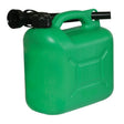 Silverline Plastic Fuel Can 5Ltr Green - 847074 - 847074 - Silverline - Trade Counter Direct