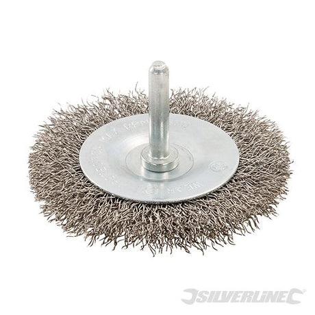 Silverline Rotary Stainless Steel Wire Wheel Brush 75mm - 357148 - 357148 - Silverline - Trade Counter Direct