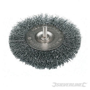 Silverline Rotary Steel Wire Wheel Brush 75mm - PB01 - PB01 - Silverline - Trade Counter Direct
