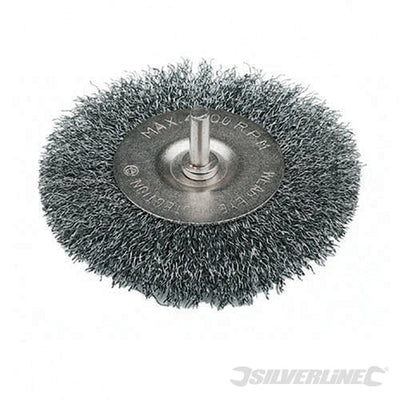 Silverline Rotary Steel Wire Wheel Brush 75mm - PB01 - PB01 - Silverline - Trade Counter Direct