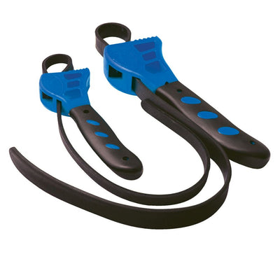 Silverline Rubber Strap Wrenches Set 2pce 500 and 600mm - 598531 - 598531 - Silverline - Trade Counter Direct