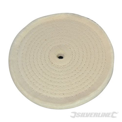 Silverline Spiral - Stitched Cotton Buffing Wheel 150mm - 105888 - 105888 - Silverline - Trade Counter Direct