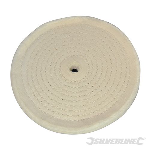 Silverline Spiral - Stitched Cotton Buffing Wheel 150mm - 105888 - 105888 - Silverline - Trade Counter Direct