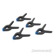 Silverline Spring Clamps 5pk 100mm Length / 40mm Jaw - 435082 - 435082 - Silverline - Trade Counter Direct