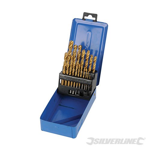 Silverline Titanium - Coated HSS Drill Bit Set 19pce 19pce - DS49 - DS49 - Silverline - Trade Counter Direct