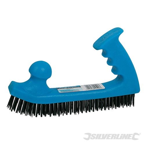 Silverline Wire Brush Jumbo Easy Grip 200 x 50mm - 868565 - 868565 - Silverline - Trade Counter Direct