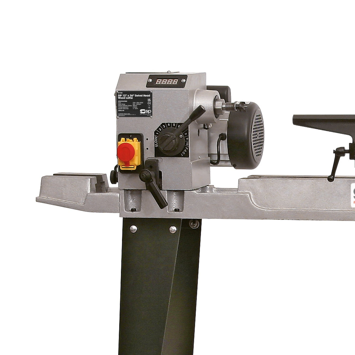 SIP 12" x 36" Swivel Head Wood Lathe - SIP-01938 - SIP Tools UK - Trade Counter Direct