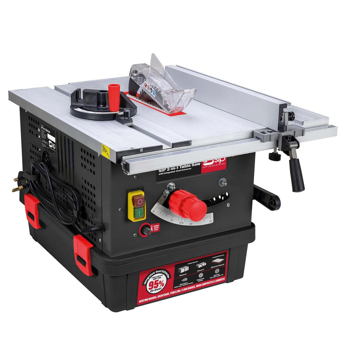 SIP 2 - in - 1 Table Saw with Integrated Dust Extractor - SIP-01513 - SIP Tools UK - Trade Counter Direct
