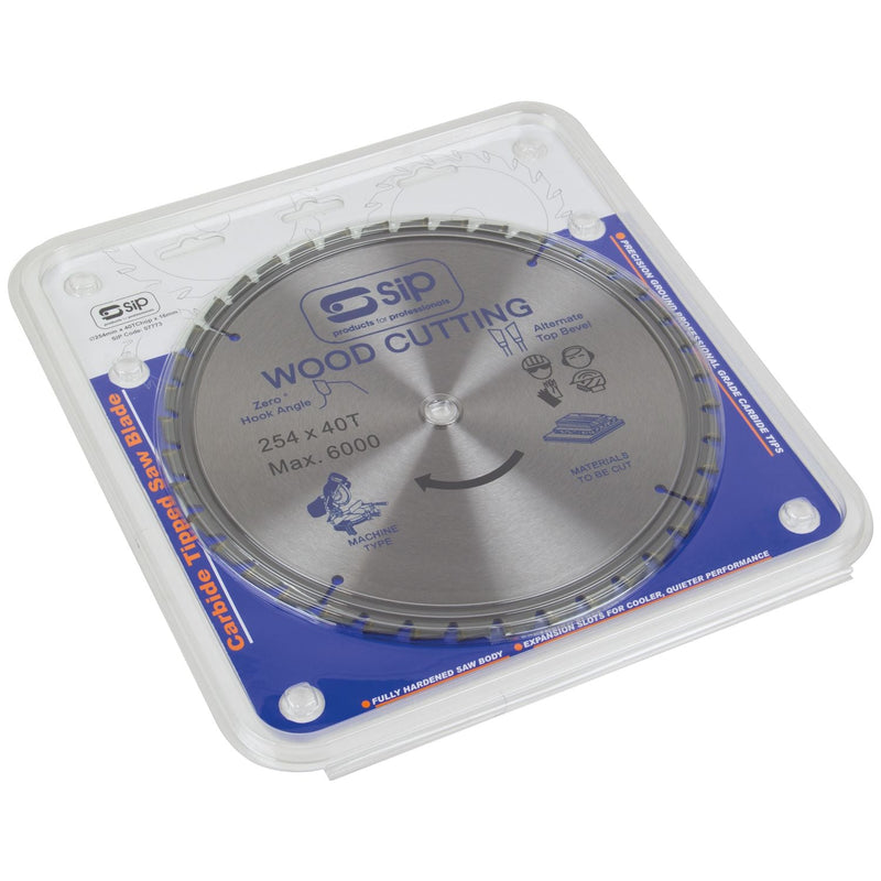 SIP 254mm x 16mm TCT 40T Circular Saw Blade - 07773 - SIP-07773 - SIP Tools UK - Trade Counter Direct