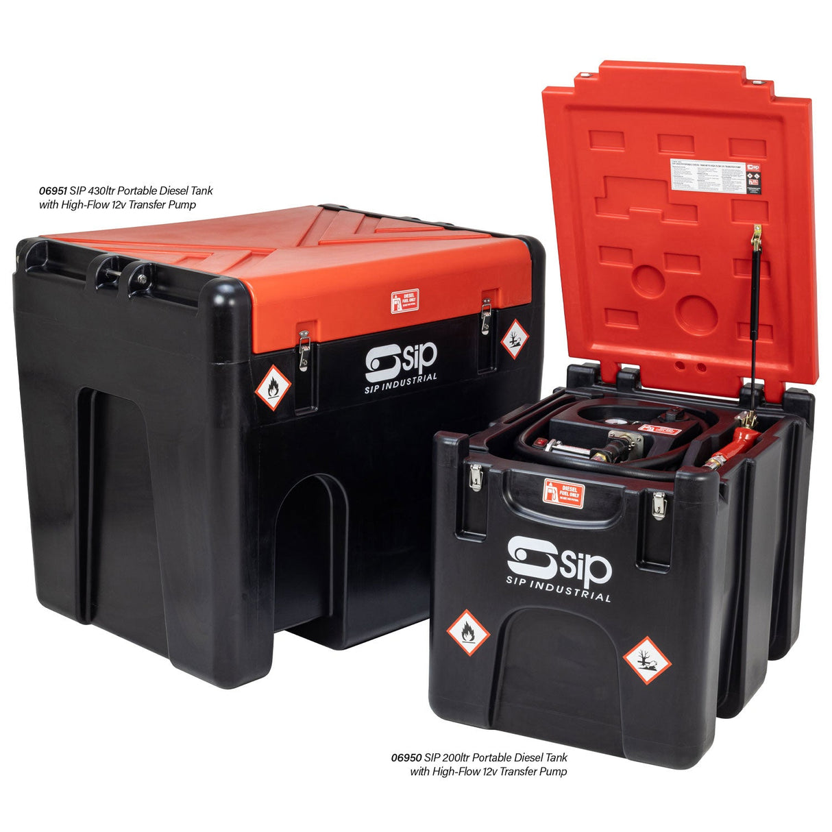 SIP 430ltr Portable Diesel Tank with High-Flow 12v Transfer Pump - SIP-06951 - SIP Tools UK - Trade Counter Direct