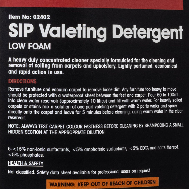 SIP 5ltr Valeting Detergent - SIP-02402 - SIP Tools UK - Trade Counter Direct