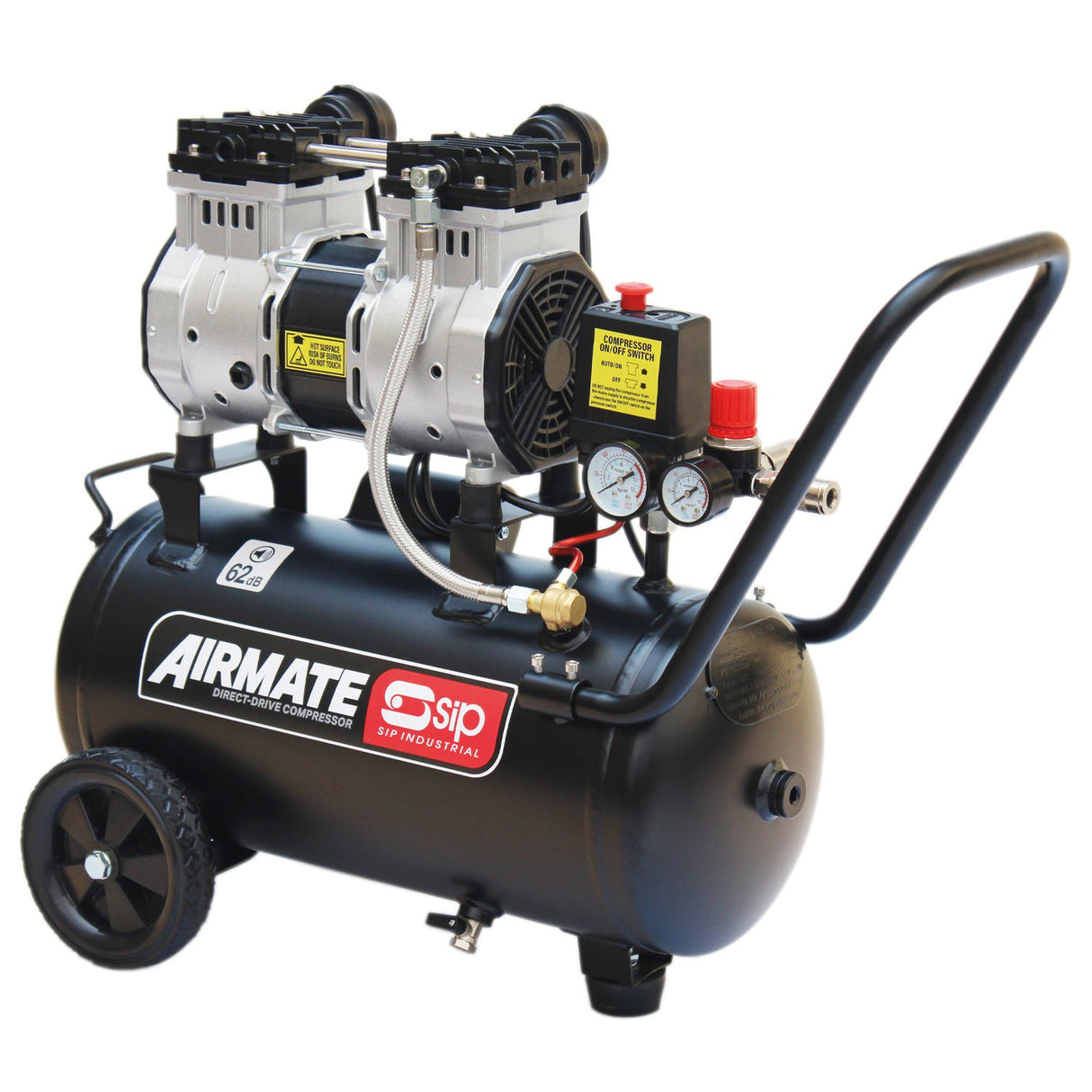 SIP DD 2hp 24ltr Low Noise Oil-Free Direct Drive Compressor - SIP-05478 - SIP Tools UK - Trade Counter Direct