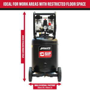 SIP DD 2hp 50ltr Low Noise Oil-Free Vertical Direct Drive Compressor - SIP-05483 - SIP Tools UK - Trade Counter Direct