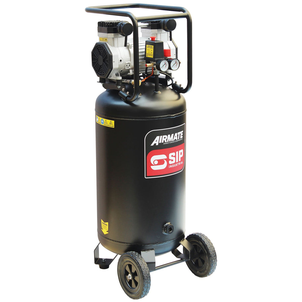 SIP DD 3hp 100ltr Low Noise Oil-Free Vertical Direct Drive Compressor - SIP-05484 - SIP Tools UK - Trade Counter Direct