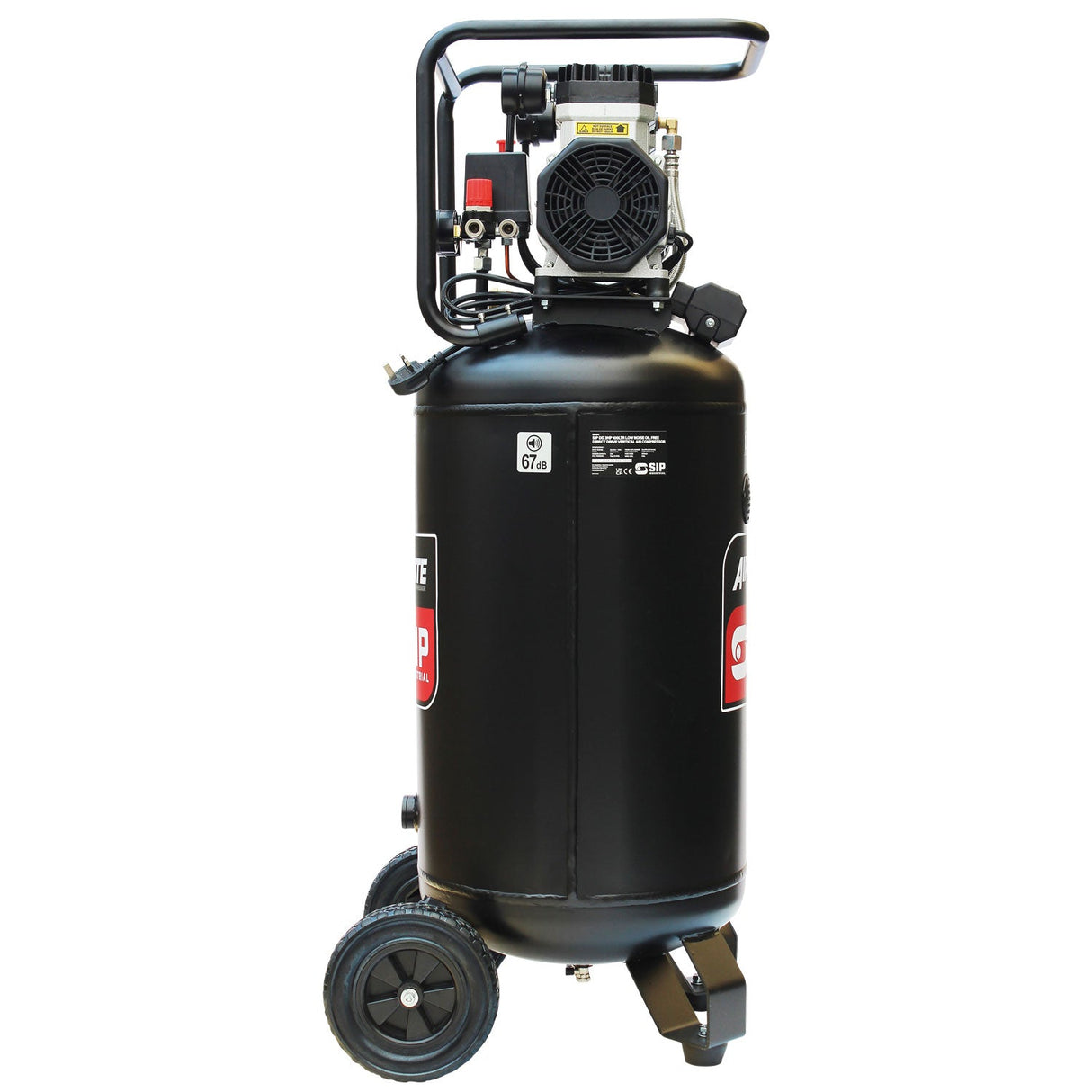 SIP DD 3hp 100ltr Low Noise Oil-Free Vertical Direct Drive Compressor - SIP-05484 - SIP Tools UK - Trade Counter Direct