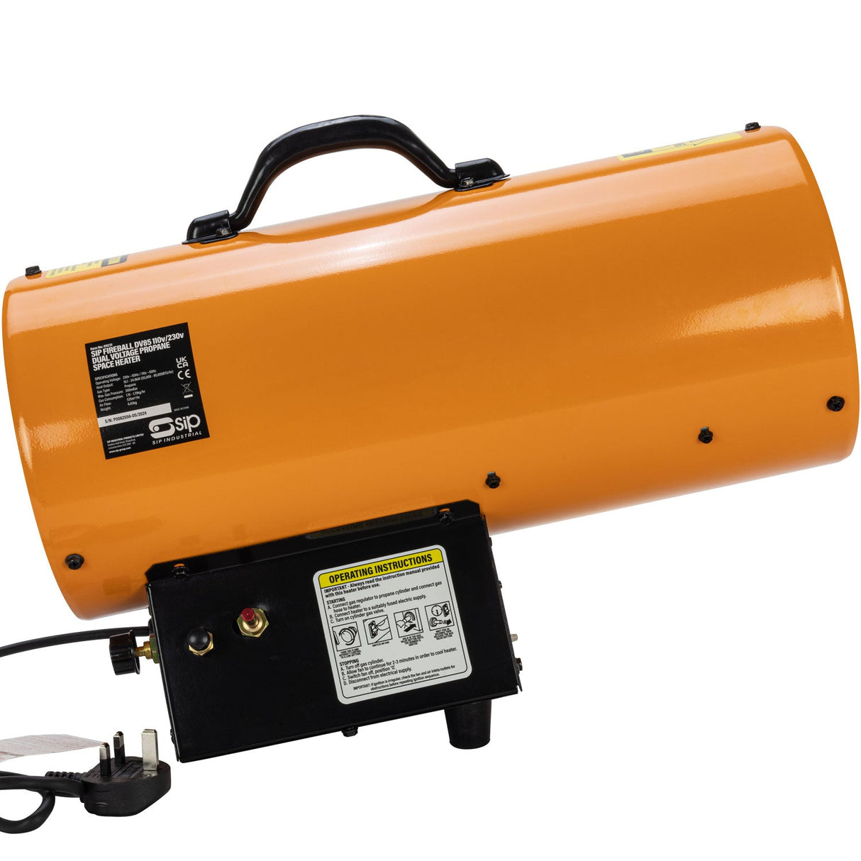 SIP FIREBALL DV85 110v/230v Dual Voltage Propane Space Heater - SIP-09231 - SIP Tools UK - Trade Counter Direct