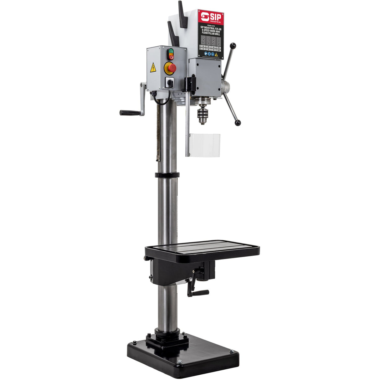 SIP Industrial F25-GB 8-Speed 900w 400v Floor Pillar Drill - SIP-01719 - SIP Tools UK - Trade Counter Direct