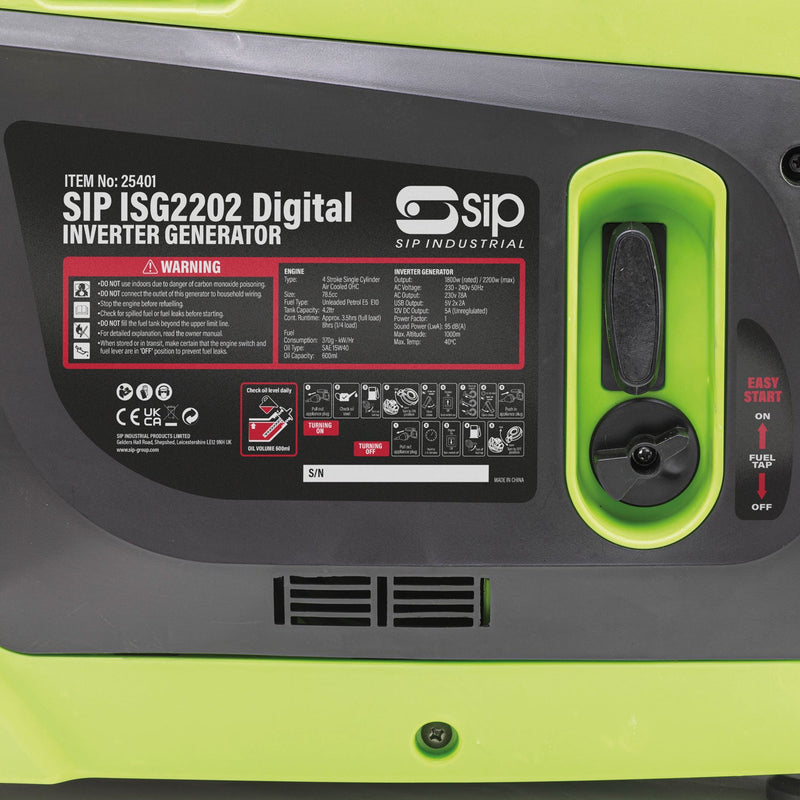 SIP ISG2202 Digital Inverter Generator - SIP-25401 - SIP Tools UK - Trade Counter Direct