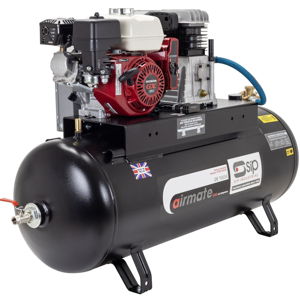 SIP ISHP5.5/150ES Industrial Petrol Compressor - 04451 - SIP-04451 - SIP Tools UK - Trade Counter Direct