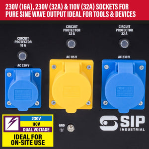 SIP MEDUSA® ISG8800 8.8kW Dual Voltage Digital Inverter Generator - SIP-25405 - SIP Tools UK - Trade Counter Direct