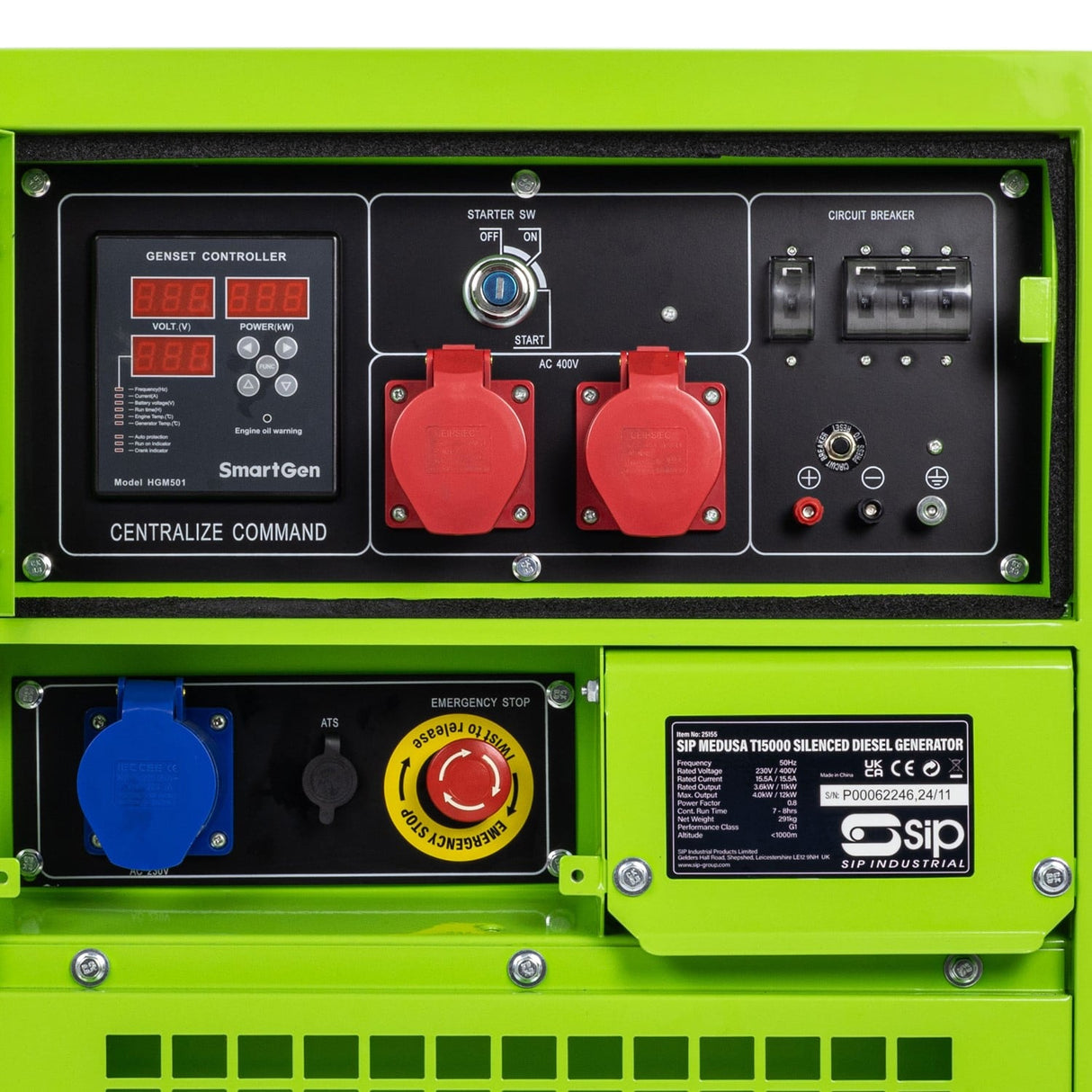 SIP MEDUSA T15000 Silenced Diesel Generator - SIP-25155 - SIP Tools UK - Trade Counter Direct