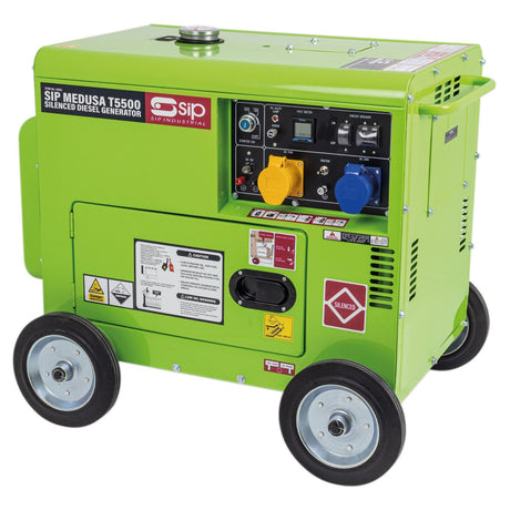 SIP MEDUSA T5500 Silenced Diesel Generator - SIP-25153 - SIP Tools UK - Trade Counter Direct