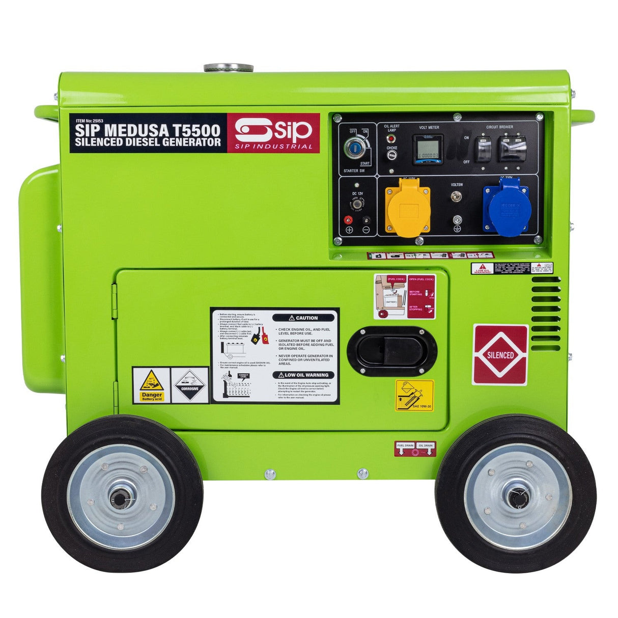 SIP MEDUSA T5500 Silenced Diesel Generator - SIP-25153 - SIP Tools UK - Trade Counter Direct