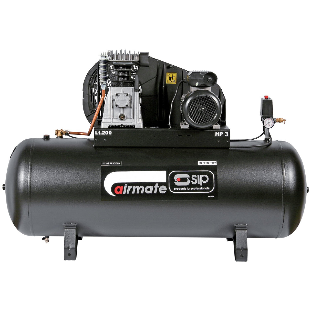 SIP PX3/200-SRB 200ltr Belt Drive Compressor - SIP-05302 - SIP Tools UK - Trade Counter Direct