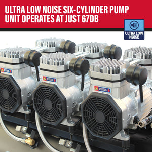 SIP QT AIR DD 4.5hp 150ltr Ultra Low Noise Compressor & Hose Reel Package - SIP-05497AHR15 - SIP Tools UK - Trade Counter Direct