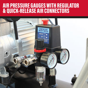 SIP QT AIR DD 4.5hp 200ltr Ultra Low Noise Compressor & Hose Reel Package - SIP-05498AHR15 - SIP Tools UK - Trade Counter Direct